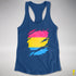 Pansexual Pride Flag Ripped Reveal Racerback Tank - Royal